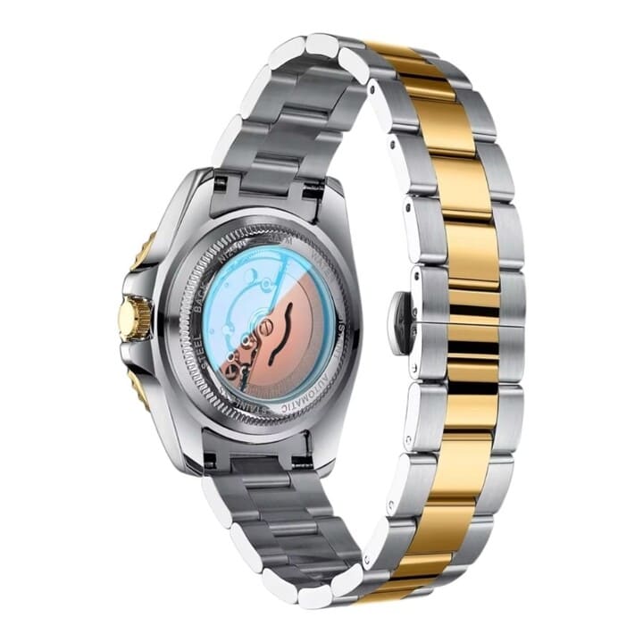 Nibosi Majestic Men's Automatic Watch – Silver-Green & Black