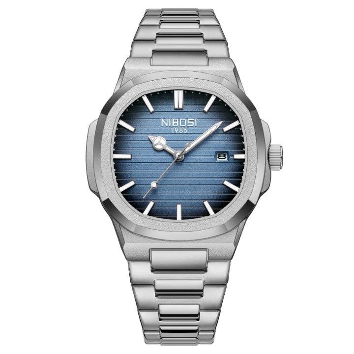 Nibosi Astronaut Men's Watch – Silver & Blue