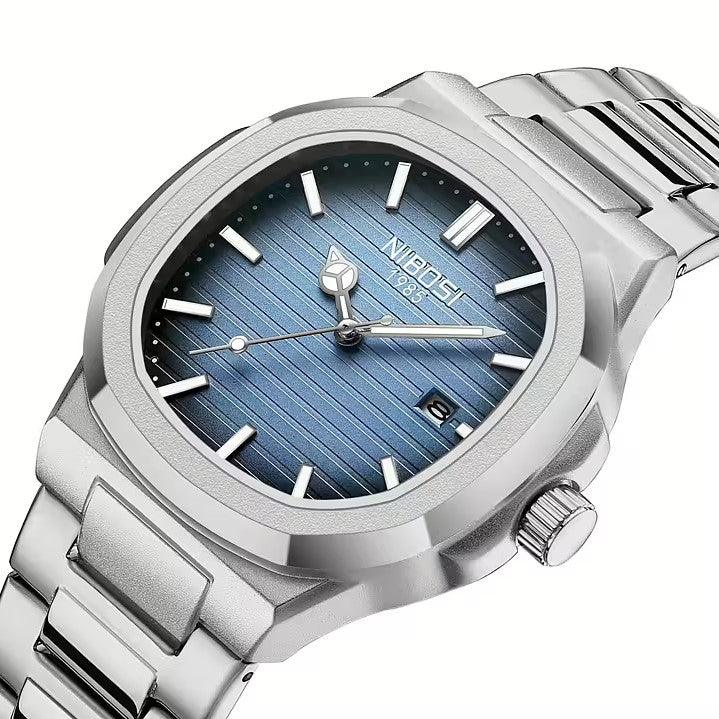 Nibosi Astronaut Men's Watch – Silver & Blue