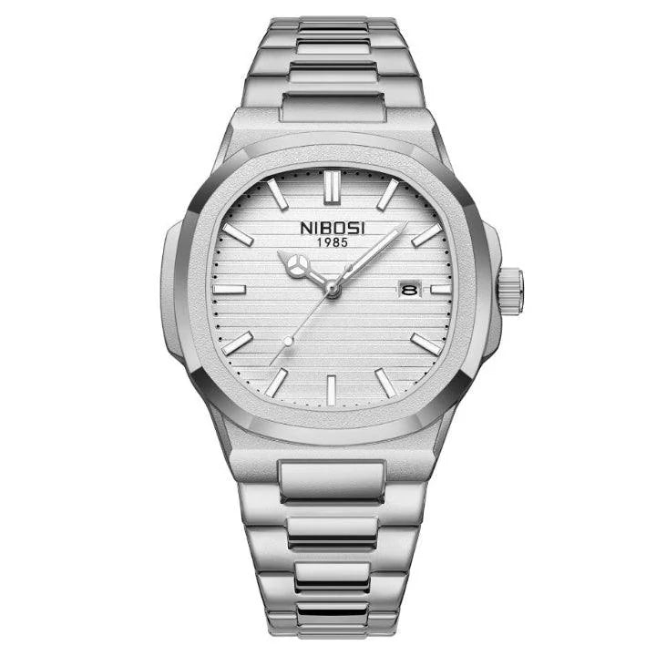 Nibosi Astronaut Men's Watch – Silver & White