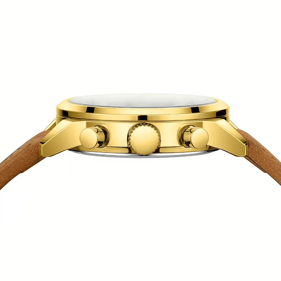 Nibosi Altus Men's Watch – Leather Strap – Gold & Black