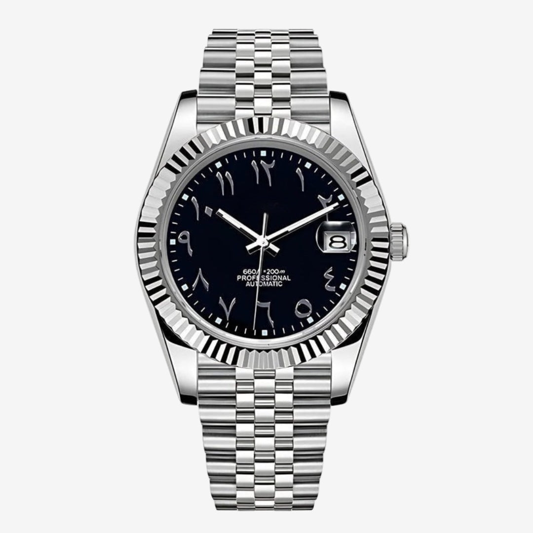 FYNTHER Datejust EDITION MIDNIGHT SILVER ARABIC JUBILEE MOD