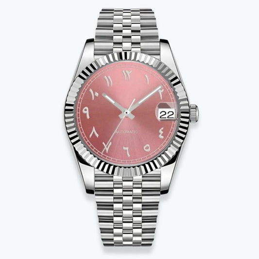 FYNTHER Datejust EDITION SILVER ARABIC CORAL JUBILEE MOD