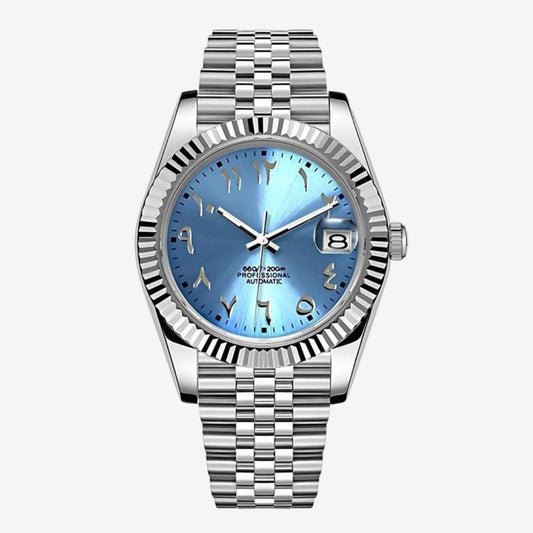 FYNTHER Datejust EDITION SILVER ARABIC ICE BLUE JUBILEE MOD