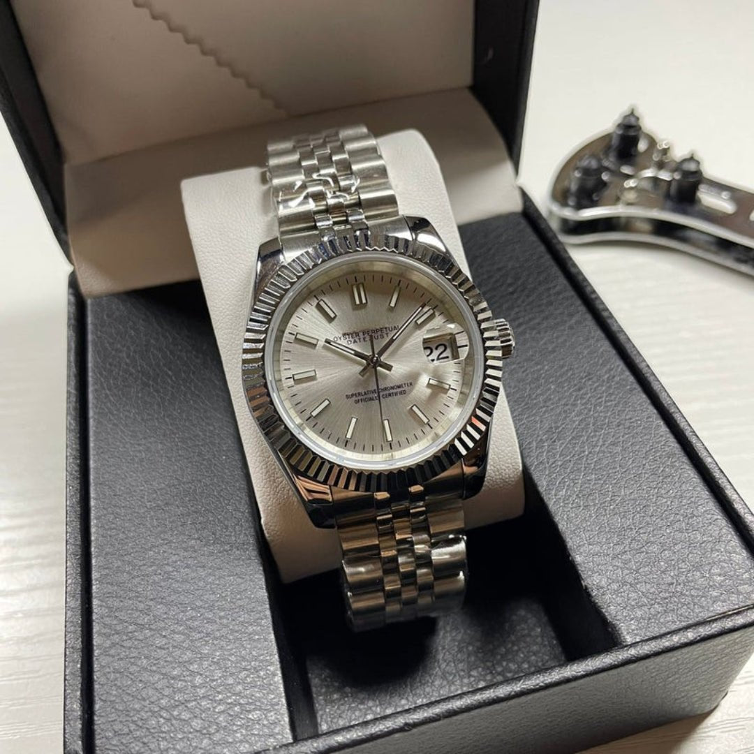 FYNTHER Datejust EDITION SILVER ARABIC PLATINUM JUBILEE MOD