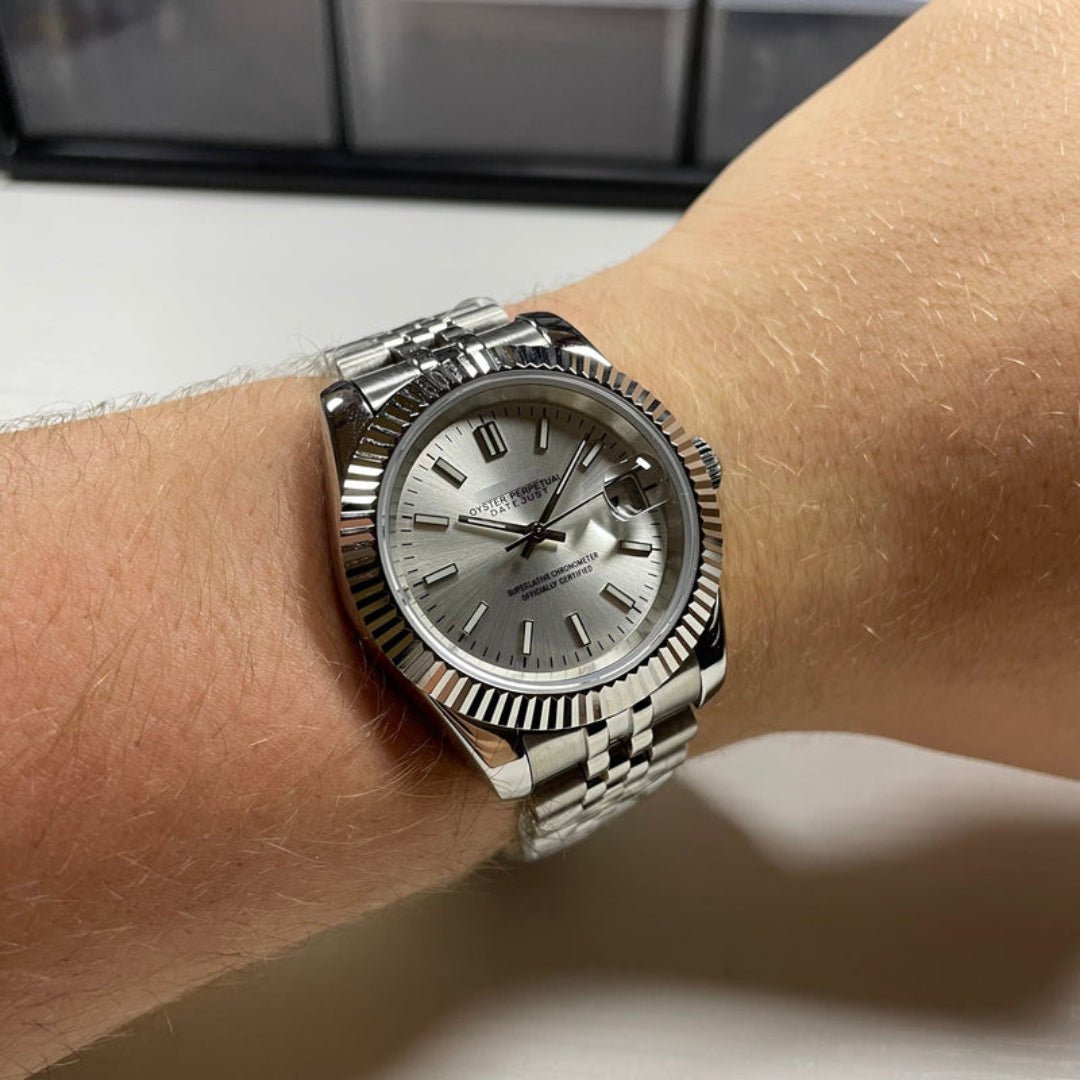FYNTHER Datejust EDITION SILVER ARABIC PLATINUM JUBILEE MOD