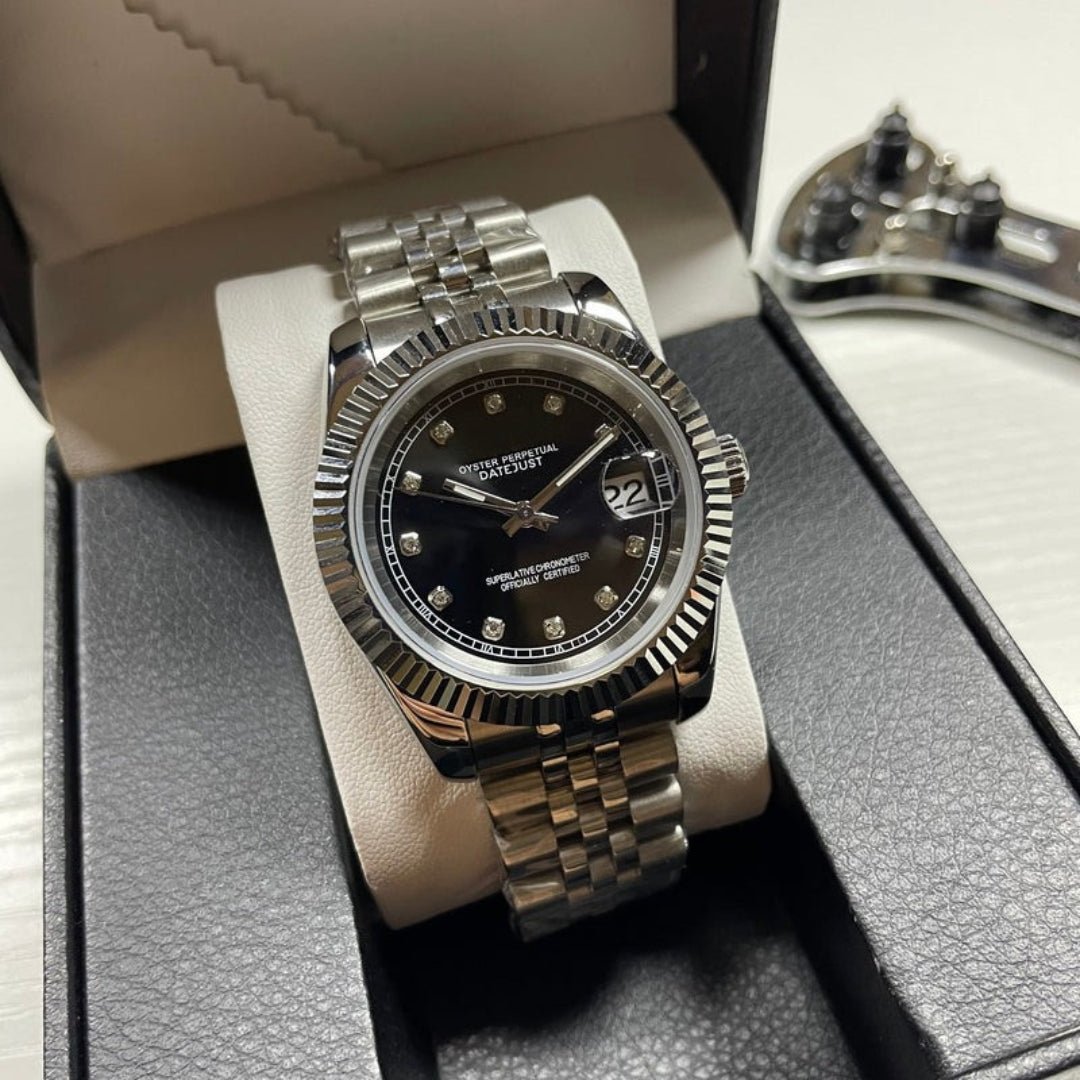 FYNTHER Datejust EDITION SILVER BLACK DIAMOND JUBILEE MOD