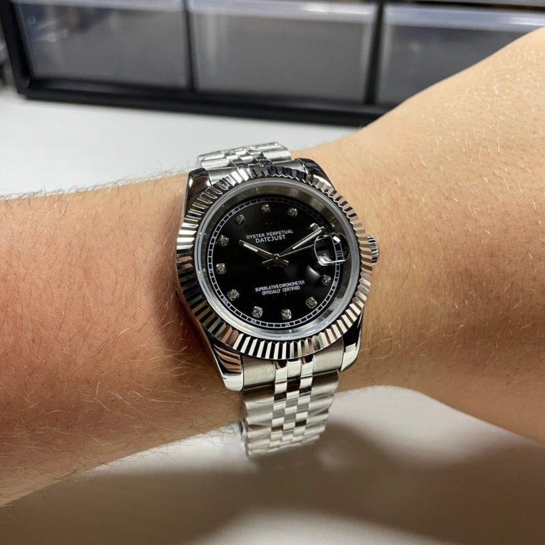 FYNTHER Datejust EDITION SILVER BLACK DIAMOND JUBILEE MOD