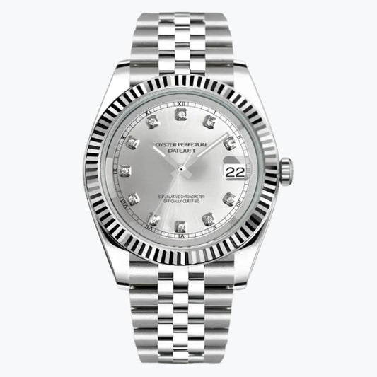 FYNTHER Datejust EDITION SILVER DIAMOND PLATINUM JUBILEE MOD