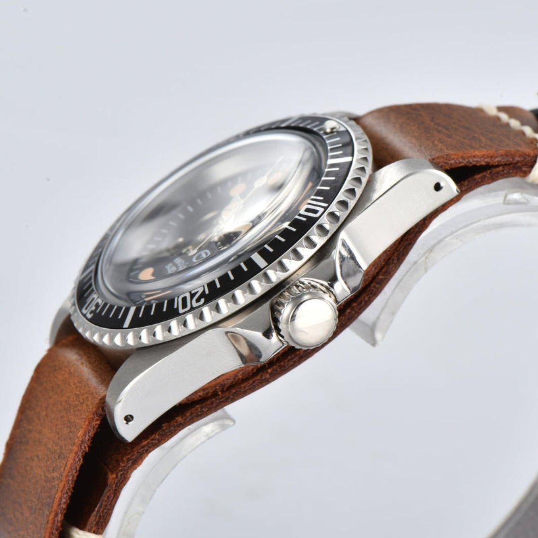 FYNTHER Submariner EDITION VINTAGE OPEN HEART MILSUB LEATHER MOD