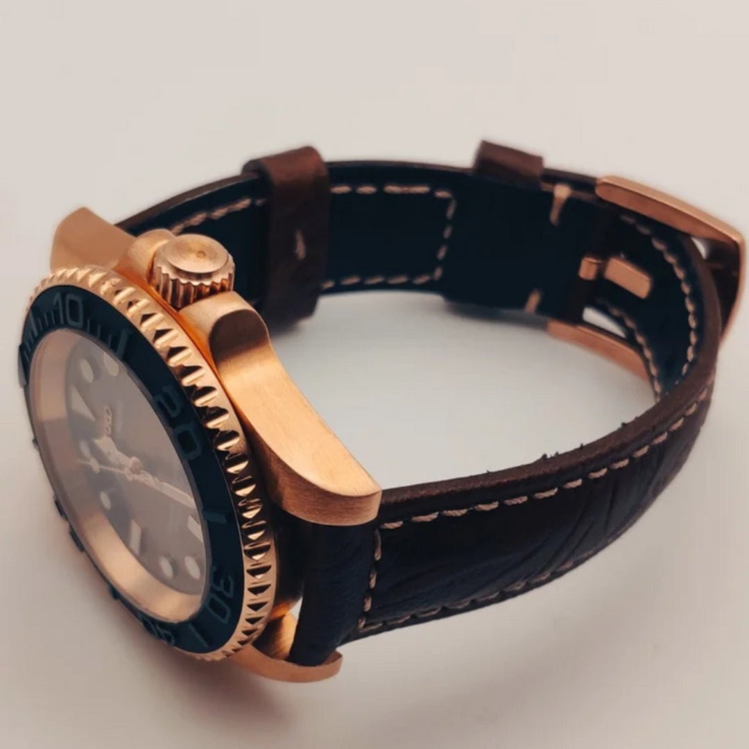 FYNTHER Submariner EDITION YACHT MASTER BRONZE LEATHER MOD