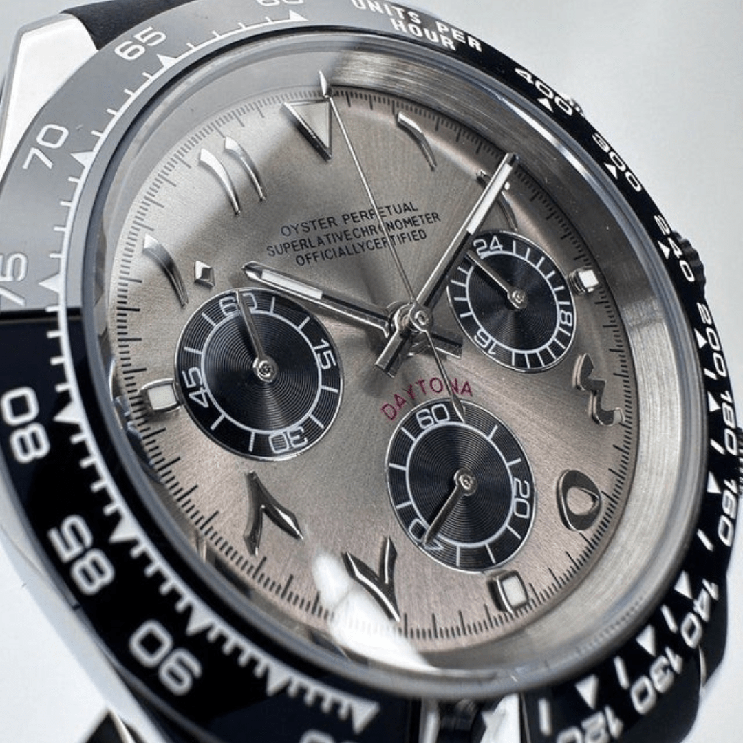 FYNTHER Daytona CHRONOGRAPH EDITION RHODIUM ARABIC MOD