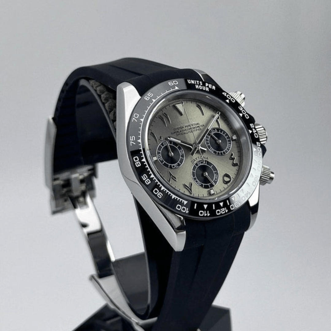FYNTHER Daytona CHRONOGRAPH EDITION RHODIUM ARABIC MOD