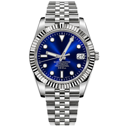 Datejust Custom Build - steel, fluted bezel, blue dial, jubilee bracelet