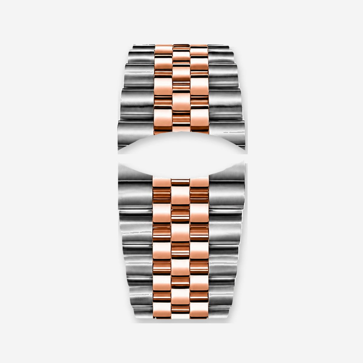 Polished Two-Tone Rose Gold Steel Bracelet | Classic