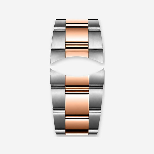 Brazalete de acero bicolor oro rosa cepillado | Classic