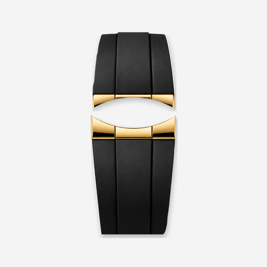 🎁 Daytona Strap – Black Rubber · Gold (100% off)
