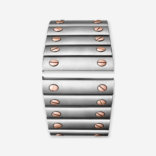 Two-Tone Rose Gold Steel Screw-Link Bracelet | Carré