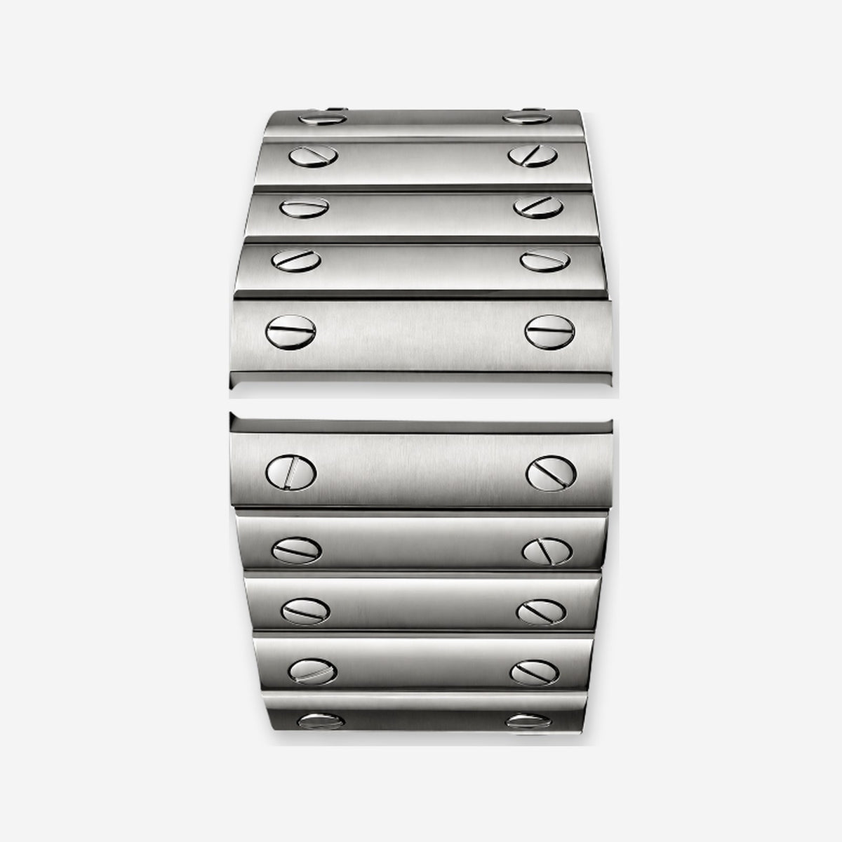 Bracelet en acier argenté à vis | Carré