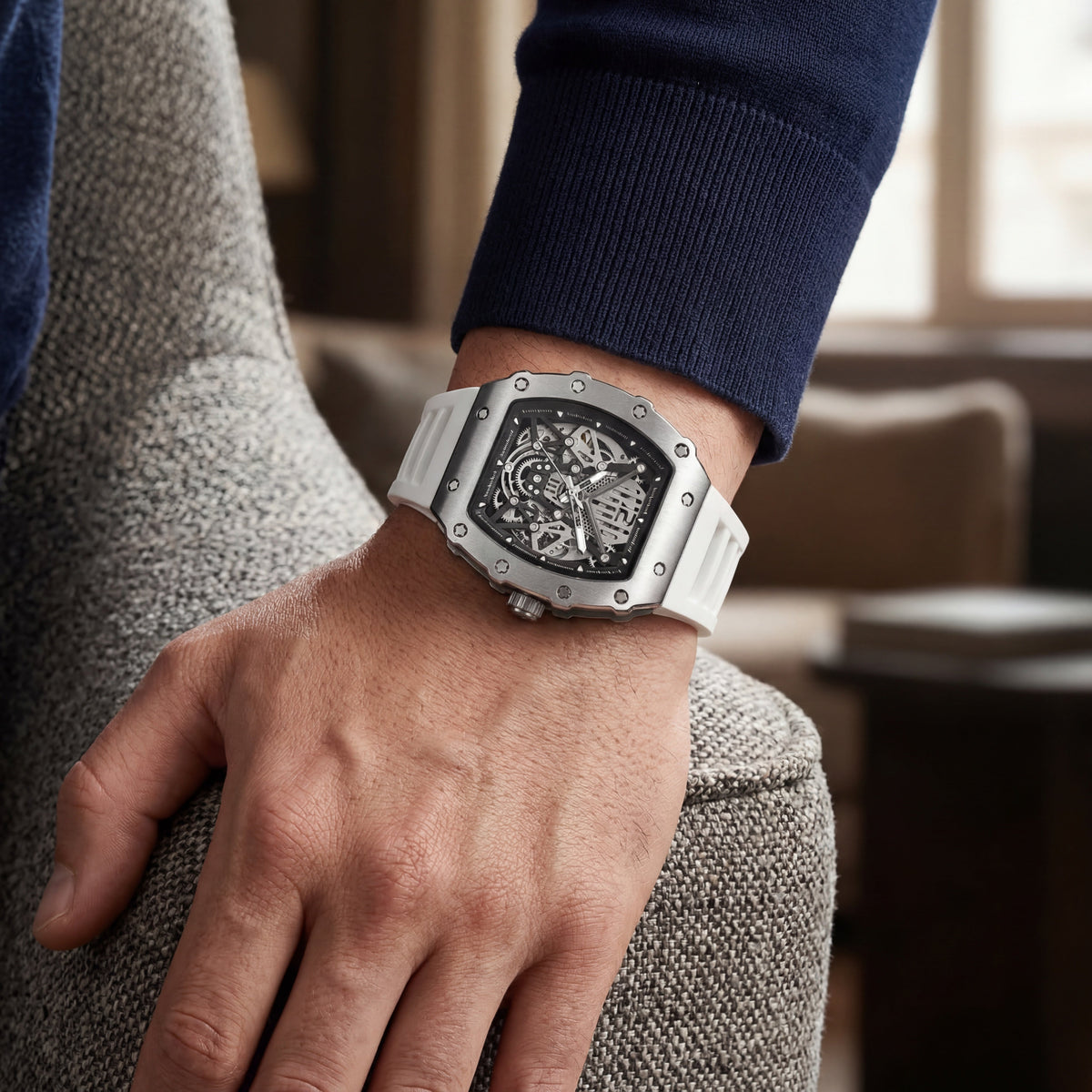 AXEL Chrono Skeleton Watch – White – image 3