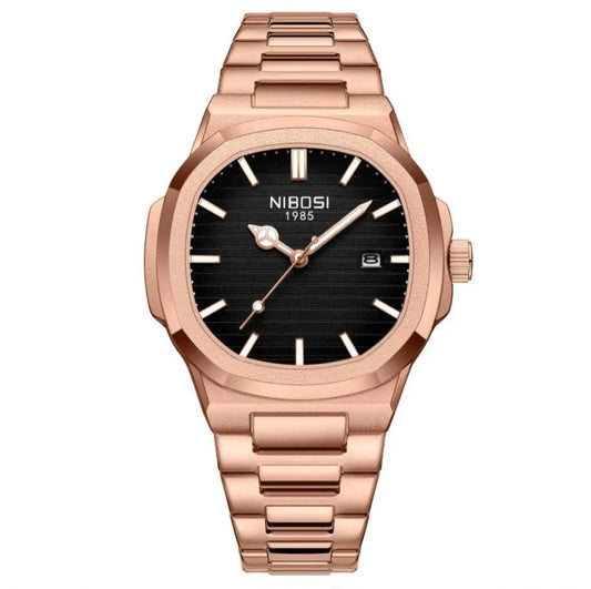 Nibosi Astronaut Limited Edition Men's Watch – Rose Gold & Black
