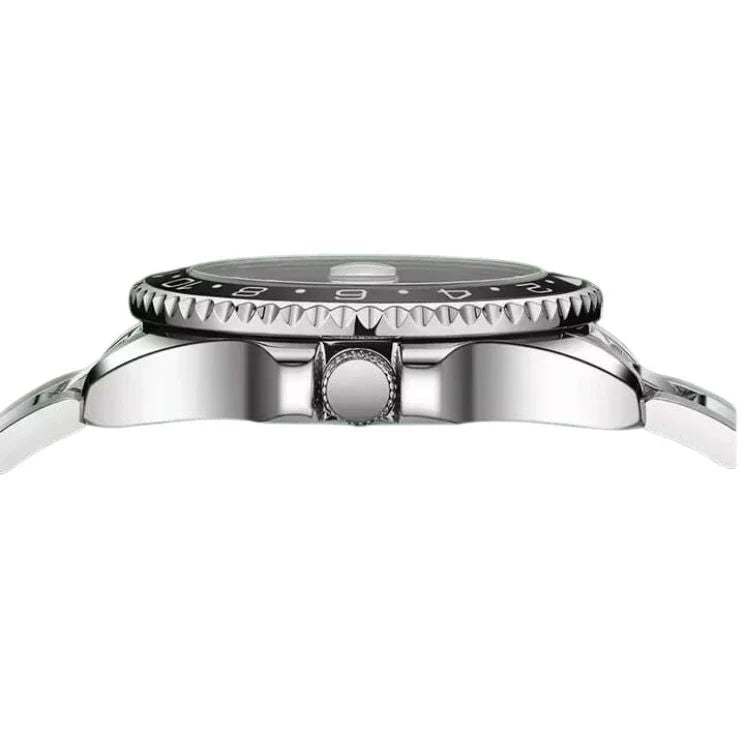 Nibosi Majestic Men's Automatic Watch – Silver-Red & Black