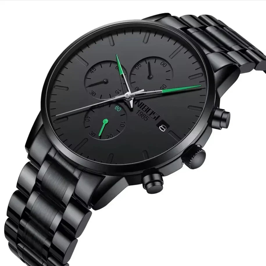 Nibosi Prestige Men's Watch – Black & Green