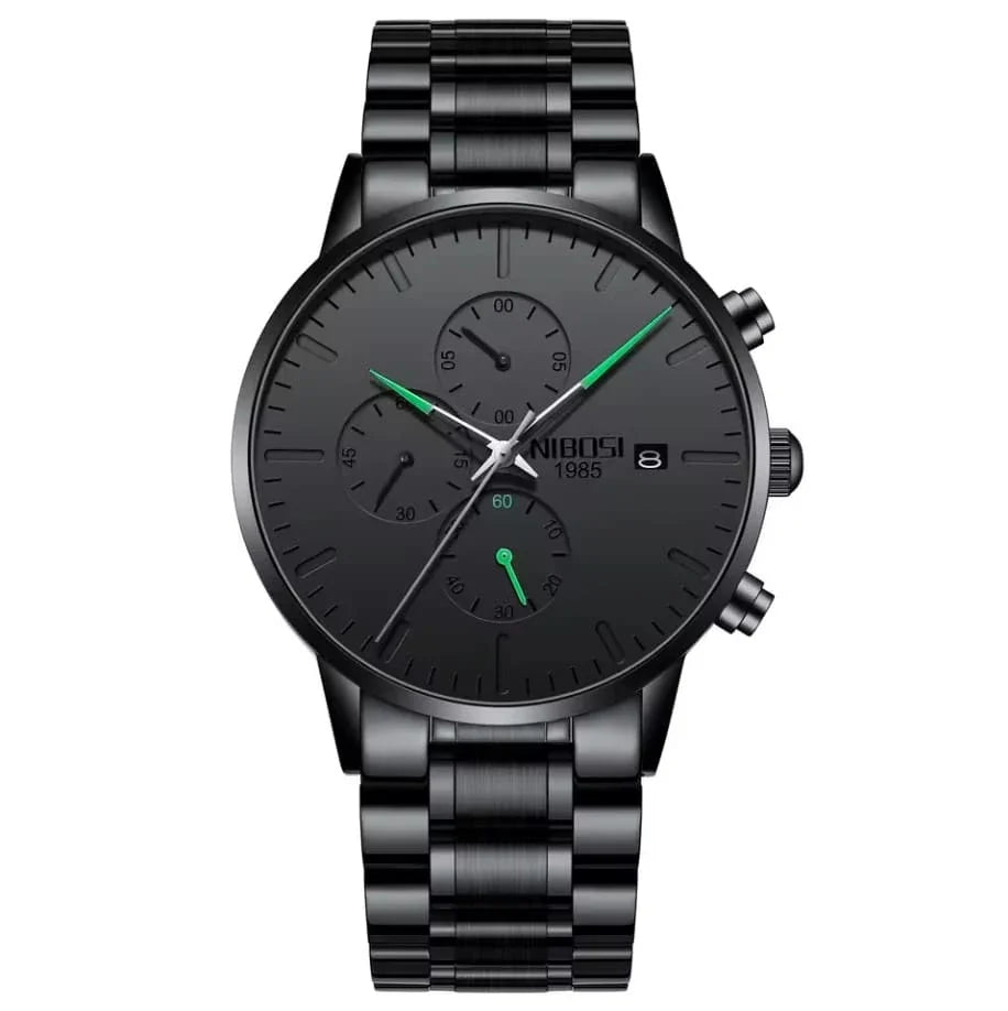 Nibosi Prestige Men's Watch – Black & Green