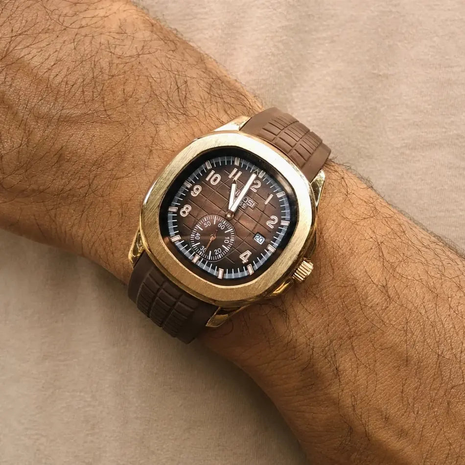 Nibosi Nemesis Men's Watch – Rubber Strap – Brown