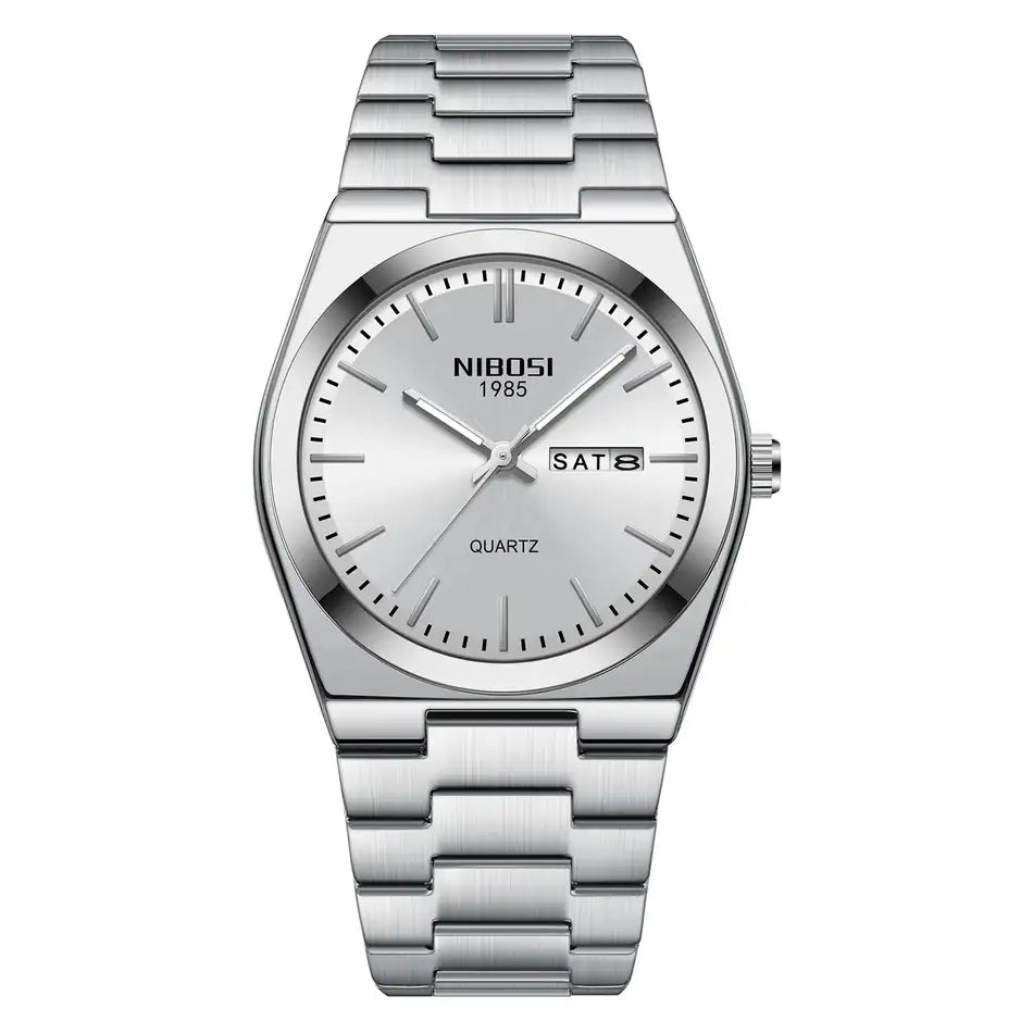 Nibosi Ardenne Men's Watch – Silver & White