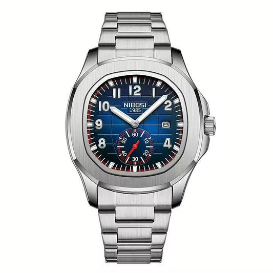 Nibosi President Men's Watch – Silver & Blue