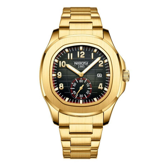 Nibosi President Men's Watch – Gold & Black