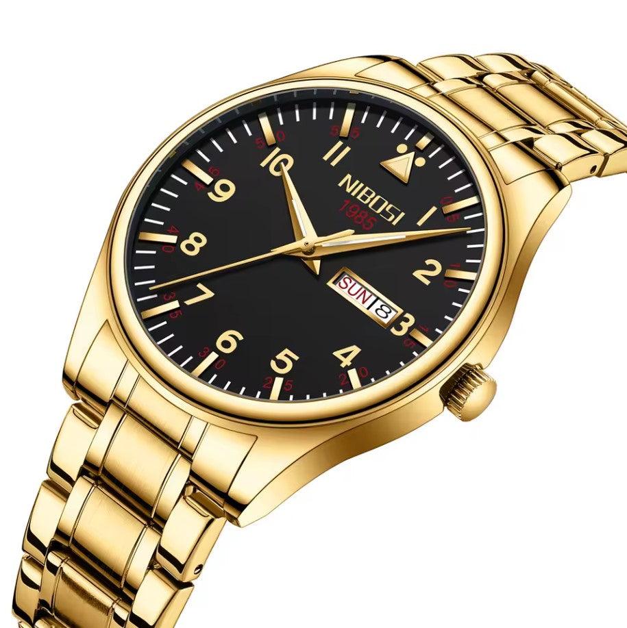 Nibosi Syncro Men's Watch – Gold & Black