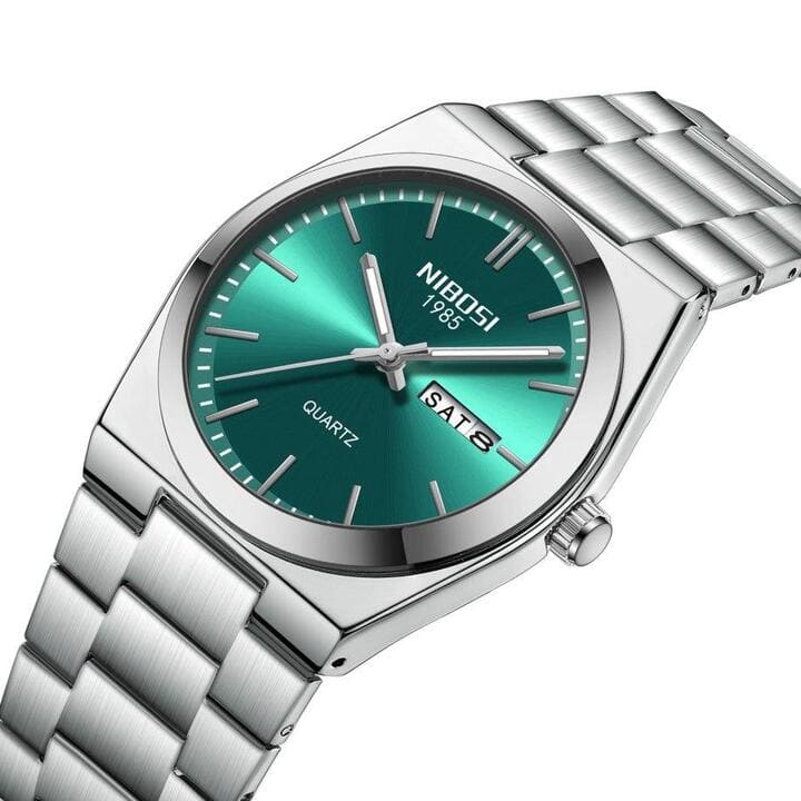 Nibosi Ardenne Men's Watch – Silver & Green