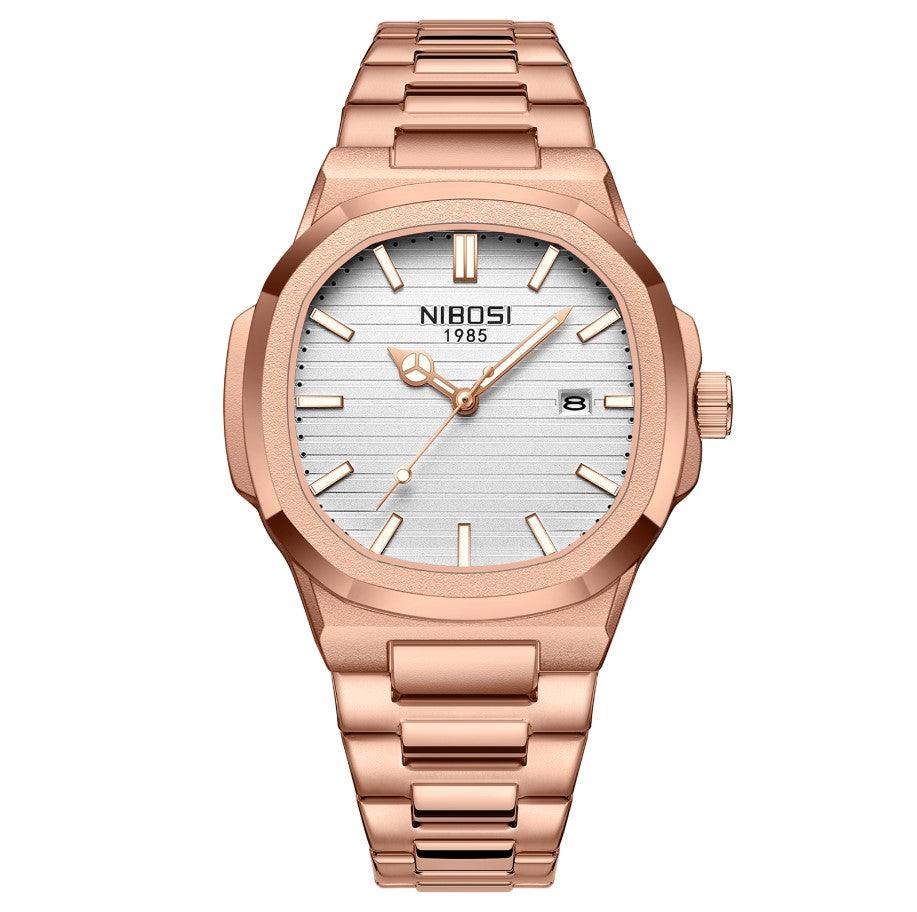 Nibosi Astronaut Limited Edition Men's Watch – Rose Gold & White
