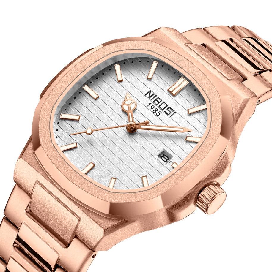 Nibosi Astronaut Limited Edition Men's Watch – Rose Gold & White